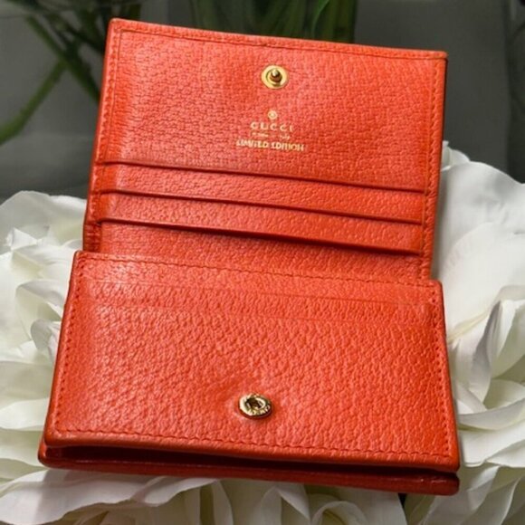 Gucci GG Marmont Flora Multi+Orange Limited Ed Wallet + dusty + box + COA EUC! - Picture 8 of 13
